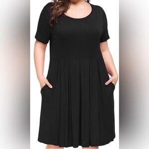 Black Midi Dress with Pockets